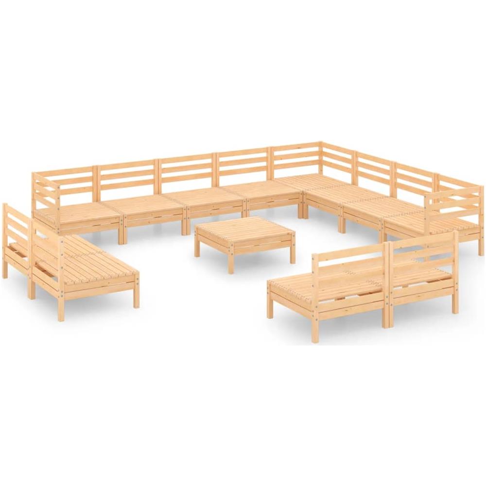 Set Salotto da Giardino 13 pz in Legno Massello di Pino - Foto 1