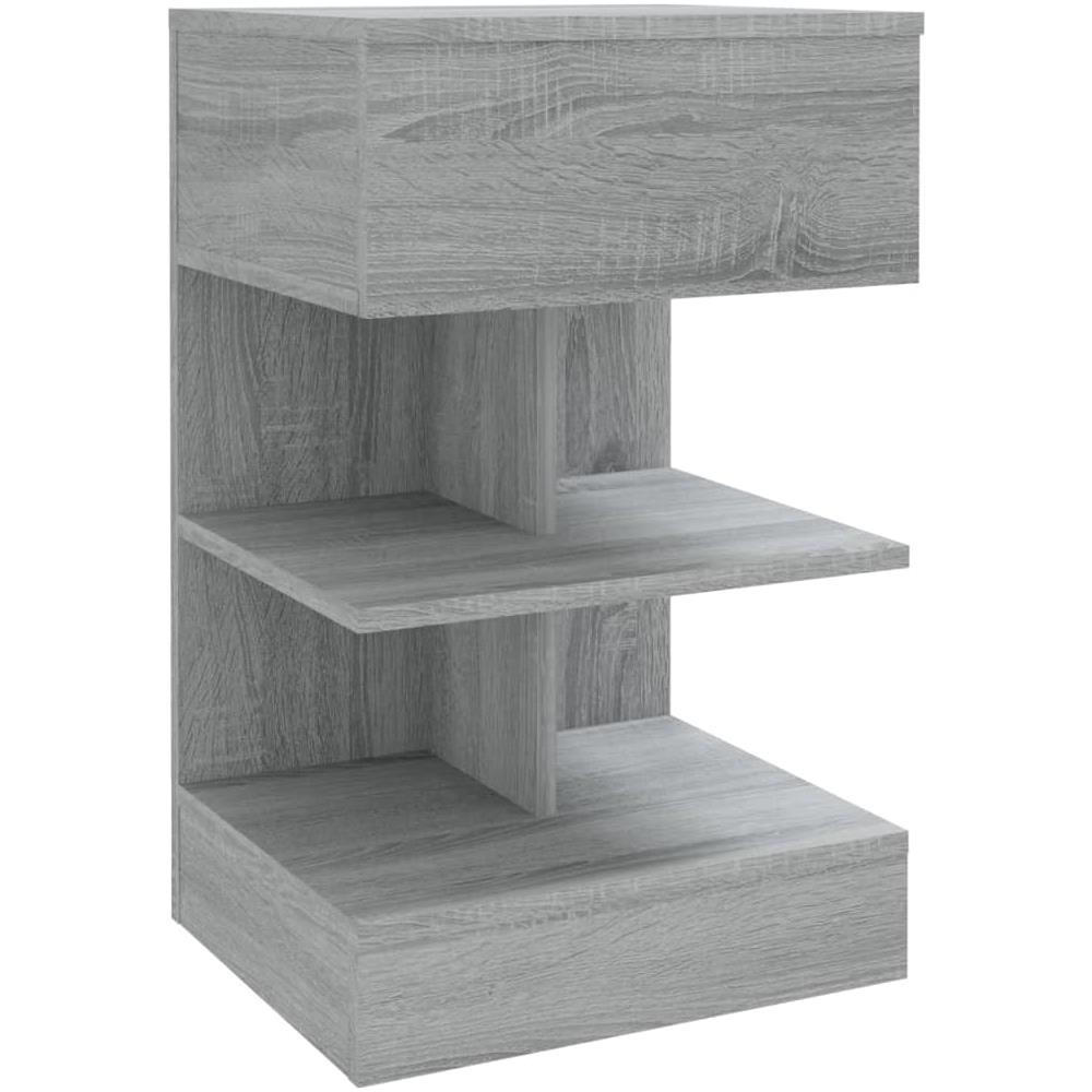 Comodino Grigio Sonoma 40x35x65 Cm In Legno Multistrato - Foto 1