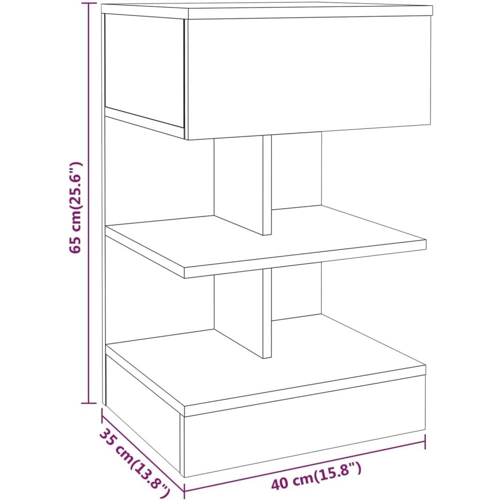 Comodino Grigio Sonoma 40x35x65 Cm In Legno Multistrato - Foto 7