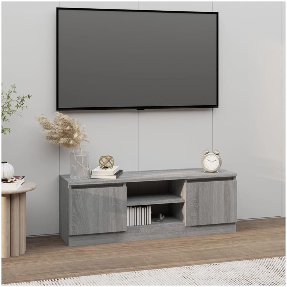 Mobile Porta Tv Con Anta Grigio Sonoma 102x30x36 Cm - Foto 1