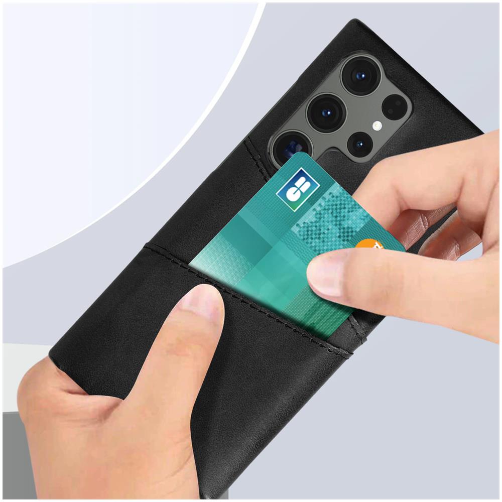 Cover Per Samsung Galaxy S23 Ultra Con Portacarte Similpelle Interno Rigido Nera - Foto 5