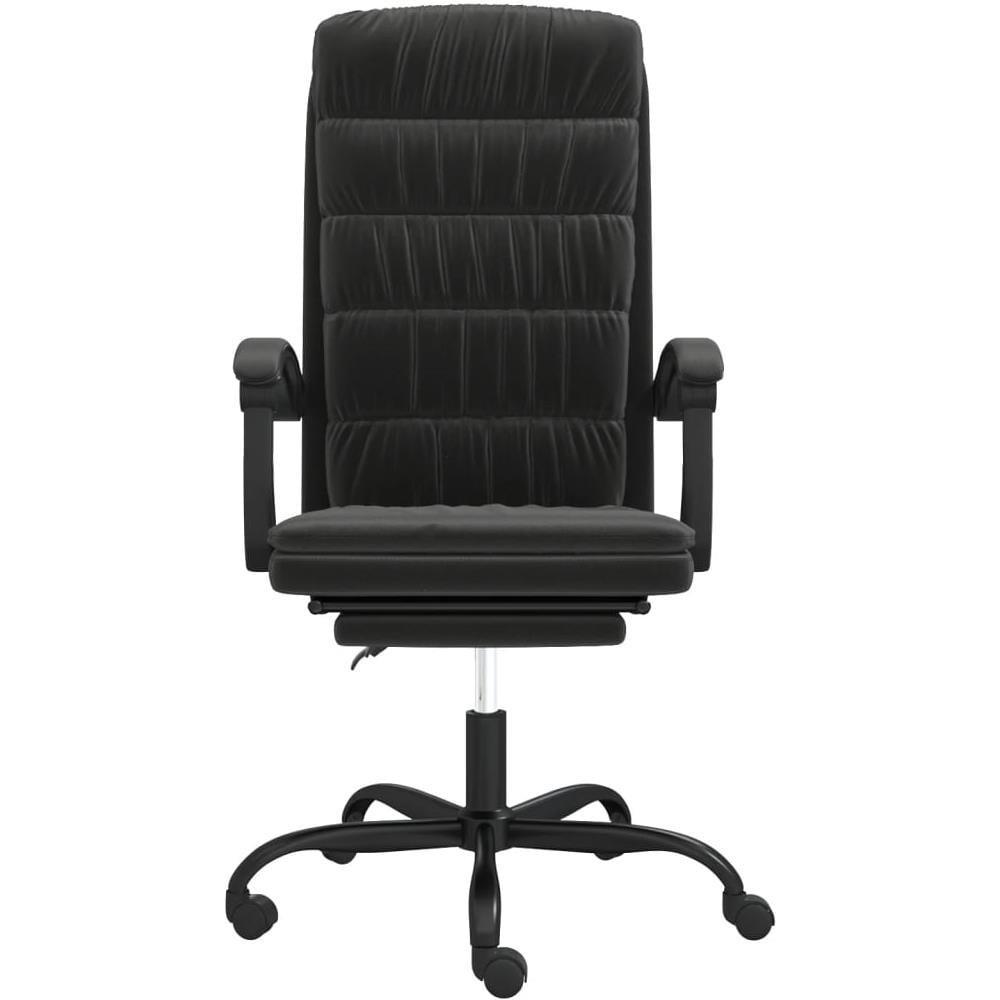 Poltrona Da Ufficio Reclinabile Nera In Velluto - Foto 3