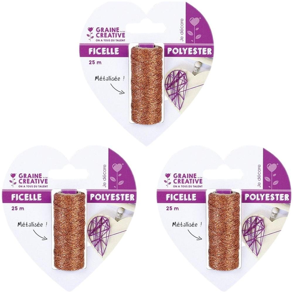 3 Bobine Di Spago Di Rame Metallico 25 M - Foto 1