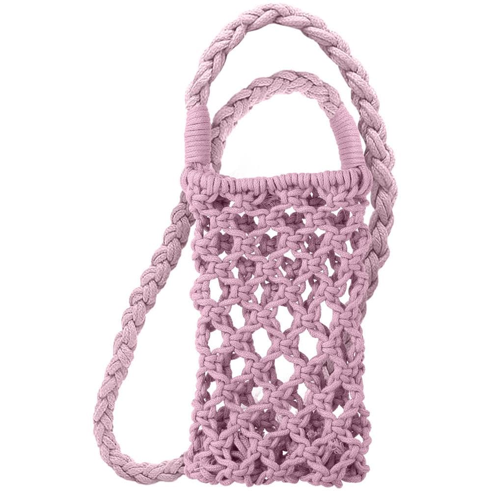 Borsetta Tracolla Per Smartphone Uncinetto Intrecciato Serie Tressbag Rosa Malva - Foto 1