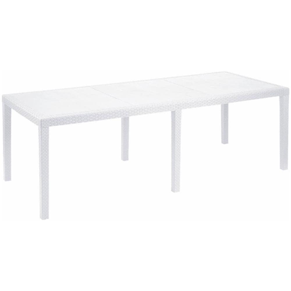 Tavolo Da Esterno Roma, Tavolo Rettangolare Allungabile Da Pranzo, Tavolo Da Giardino Estensibile Effetto Rattan, 100% Made In Italy, 150x90h72 Cm, Bianco - Foto 2