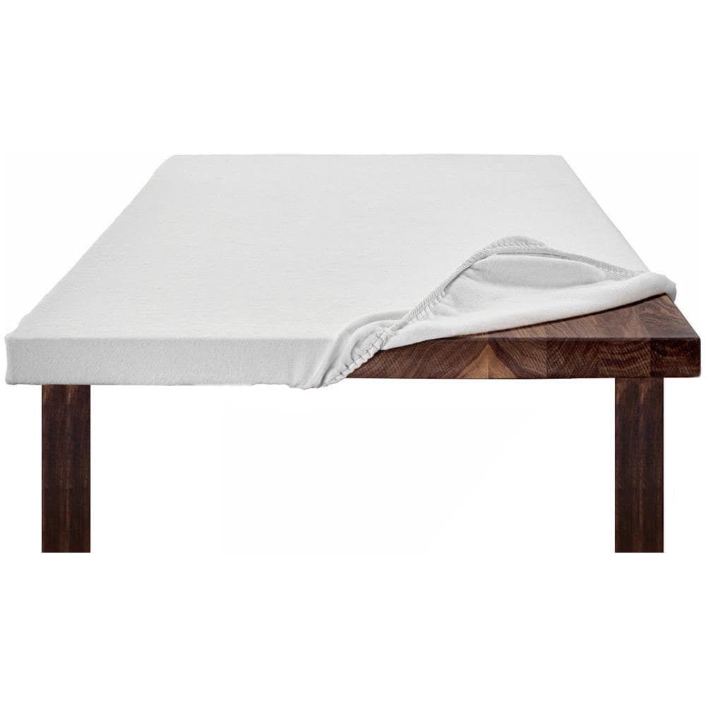 Copritavolo Mollettone Salvatavolo Sottotovaglia Protezione Macchie Feltro Bianco Elastico Sul Bordo Made In Italy 90x110 Bianco - Foto 1