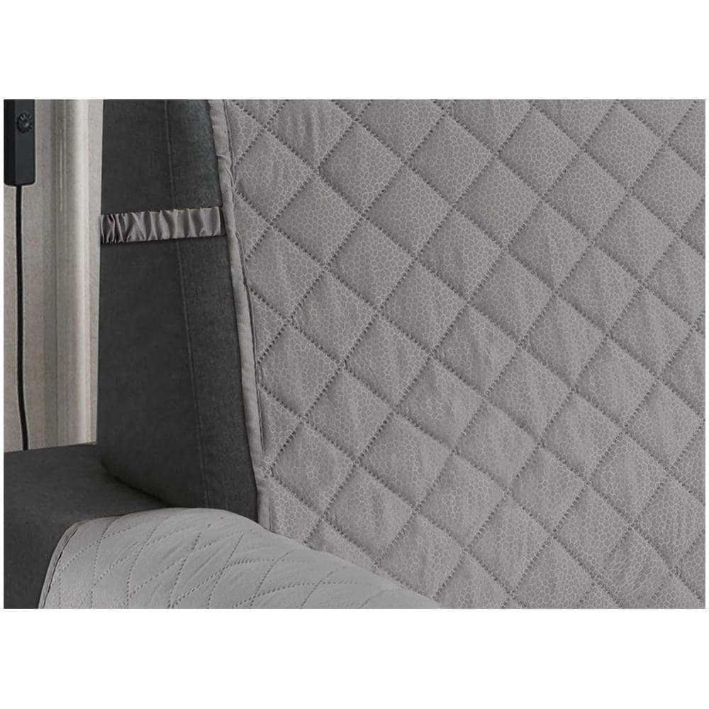 Copridivano Antimacchia Antiscivolo Trapuntato Impermeabile Pitonato Imperiale 4 Posti Grigio - Foto 2