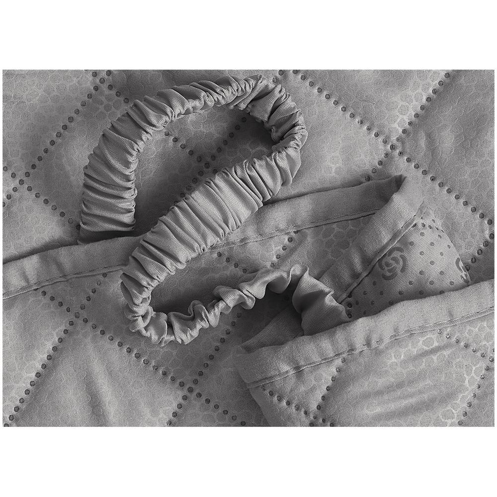 Copridivano Antimacchia Antiscivolo Trapuntato Impermeabile Pitonato Imperiale 4 Posti Grigio - Foto 4