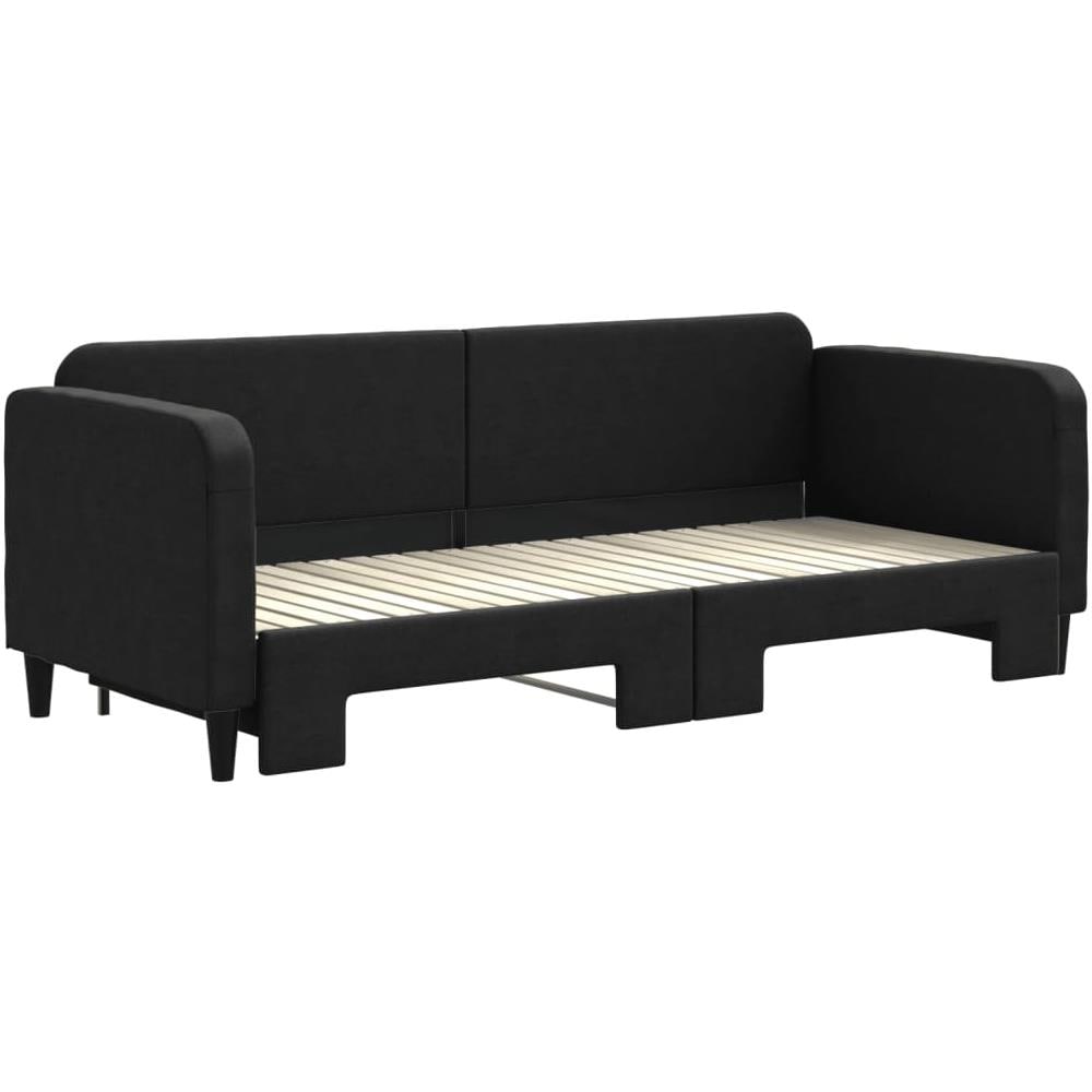 Divano Letto Con Letto Estraibile Nero 80x200 Tessuto - Foto 3