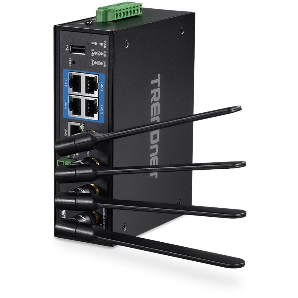 TI-W100 router wireless Gigabit Ethernet Dual-band (2.4 GHz / 5 GHz) Nero - Foto 1