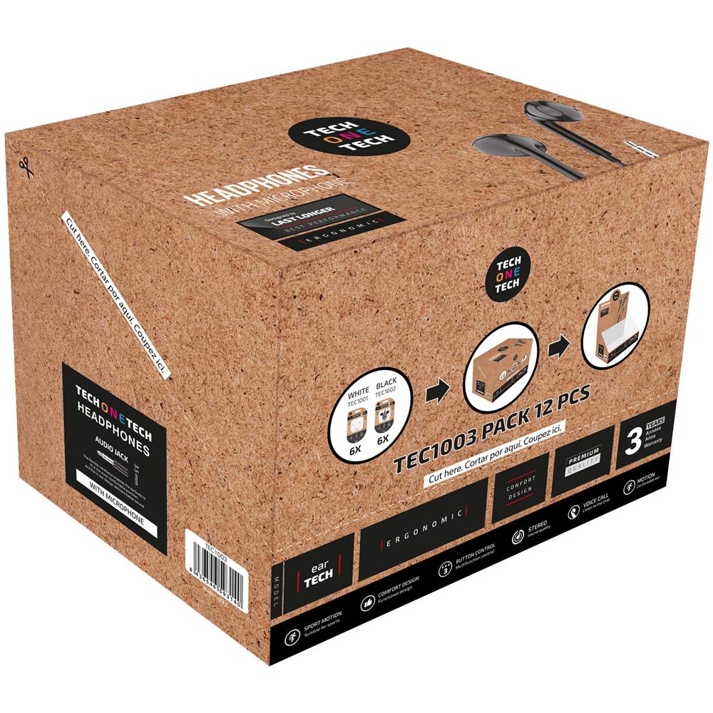 TEC1003 cuffia e auricolare Cablato In-ear Musica e Chiamate Nero, Bianco - Foto 2