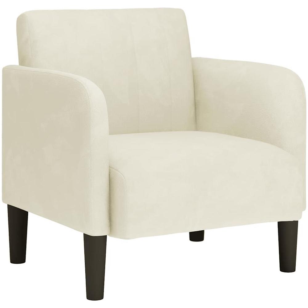 Divano Sedia con Braccioli Crema 54 cm in Velluto - Foto 1