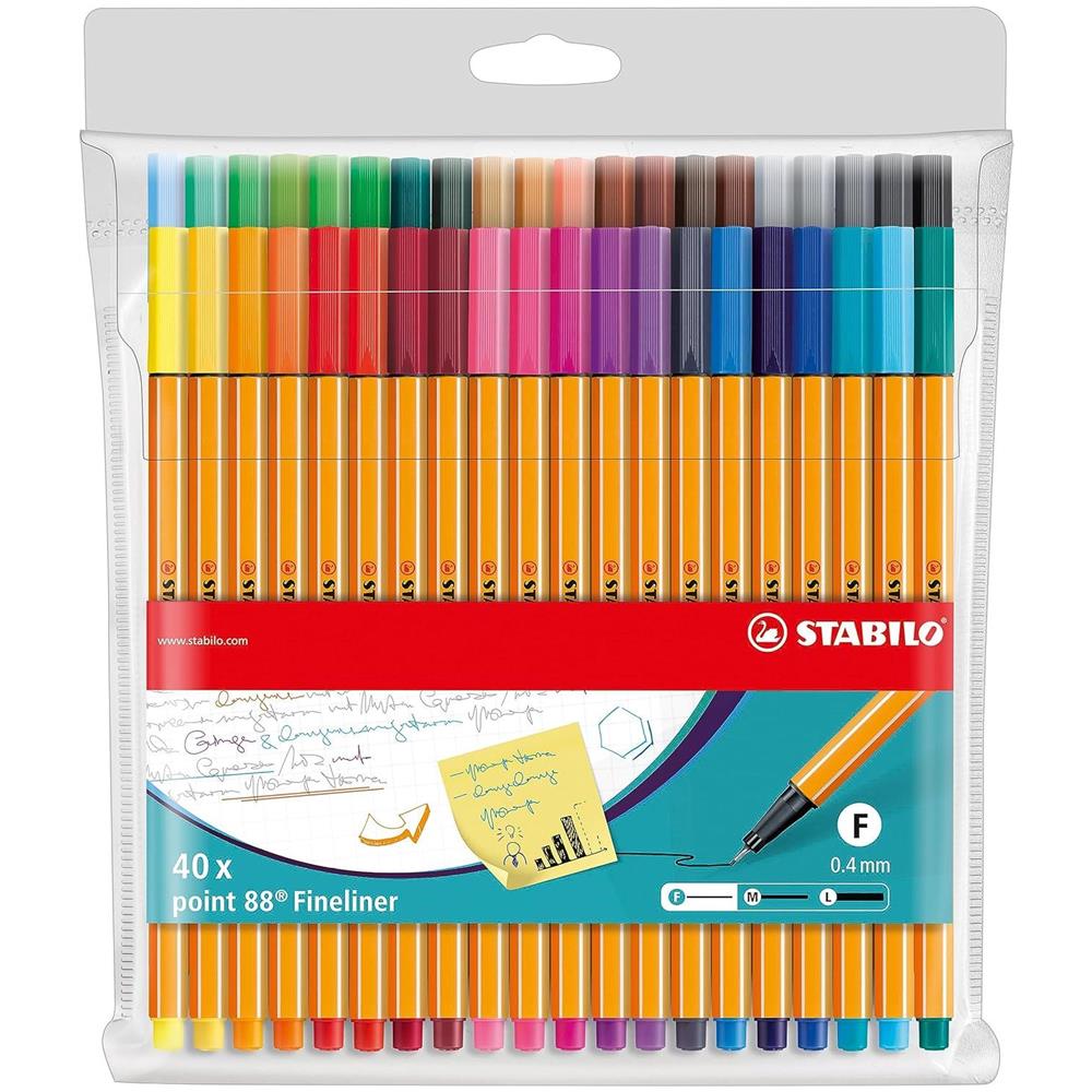 point 88 - Fineliner - Astuccio da 40 - Colori assortiti - Foto 1