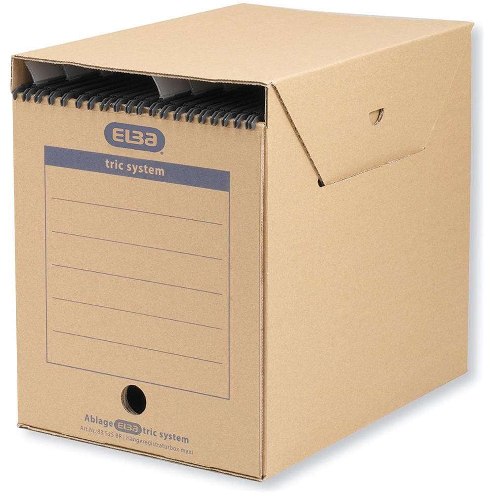 83525 - Porta Archivio Sospeso Tric System, Formato Maxi Per Archivi Con Targhette, 6 Pezzi, Marrone Naturale - Foto 1