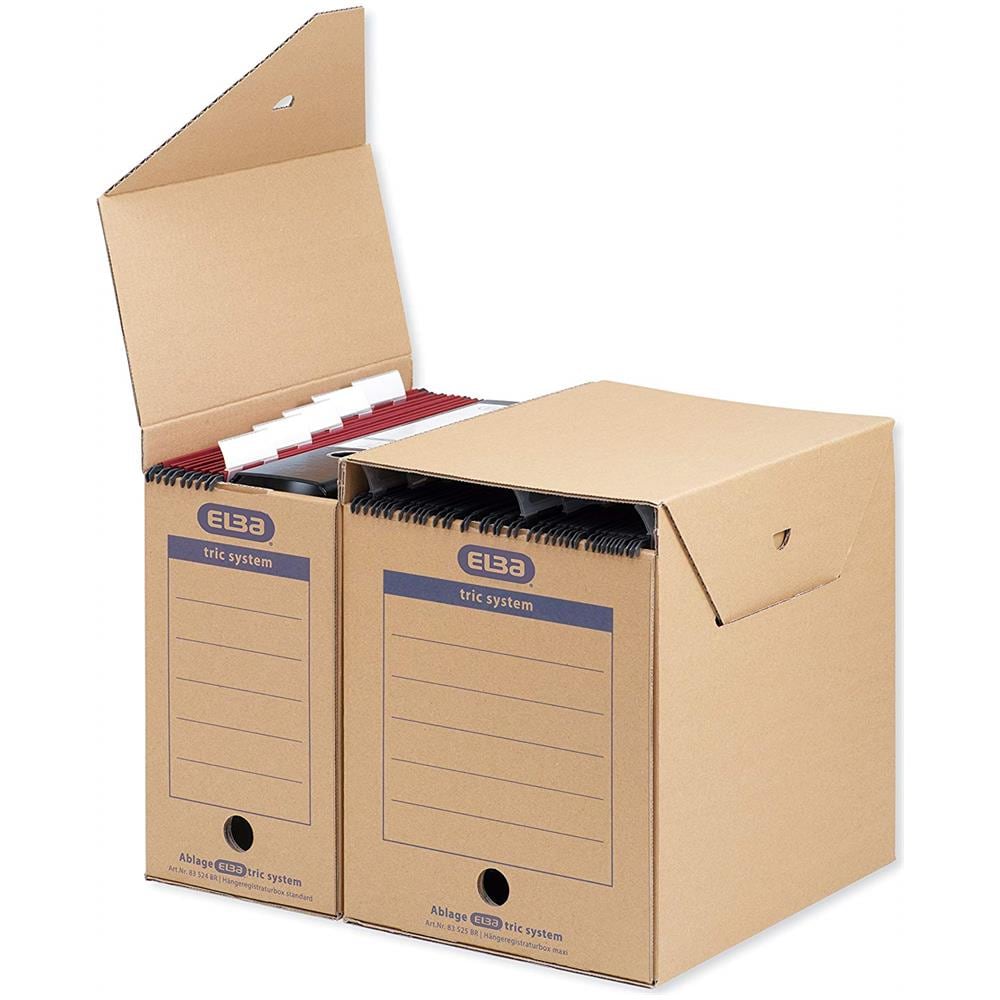 83525 - Porta Archivio Sospeso Tric System, Formato Maxi Per Archivi Con Targhette, 6 Pezzi, Marrone Naturale - Foto 2