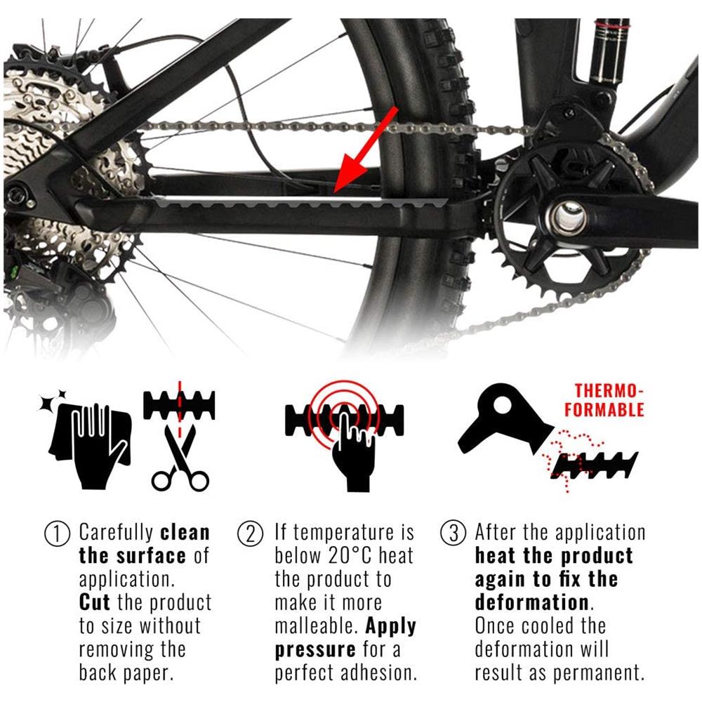 Protezione Batticatena Adesivo Rhino Per Telaio Bici, Trasparente, 30 X 3.5 Cm - Foto 3