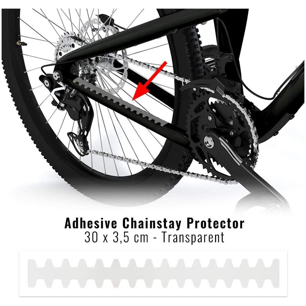 Protezione Batticatena Adesivo Rhino Per Telaio Bici, Trasparente, 30 X 3.5 Cm - Foto 1