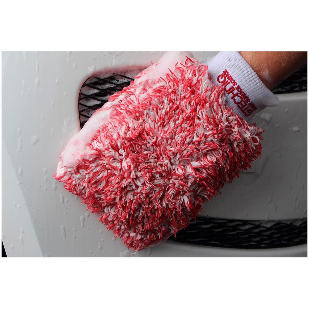 Wm2 Microfibra Wash Mitt - Ultra Low Friction Washcloth Soft Glide Minimizza Swirl Marks - Contiene Volume Massimo Dei Suds Del Sapone 100 Split Vario Poliestere Lunghezza Fili Per Una Rapida Lavata Facile - Foto 2