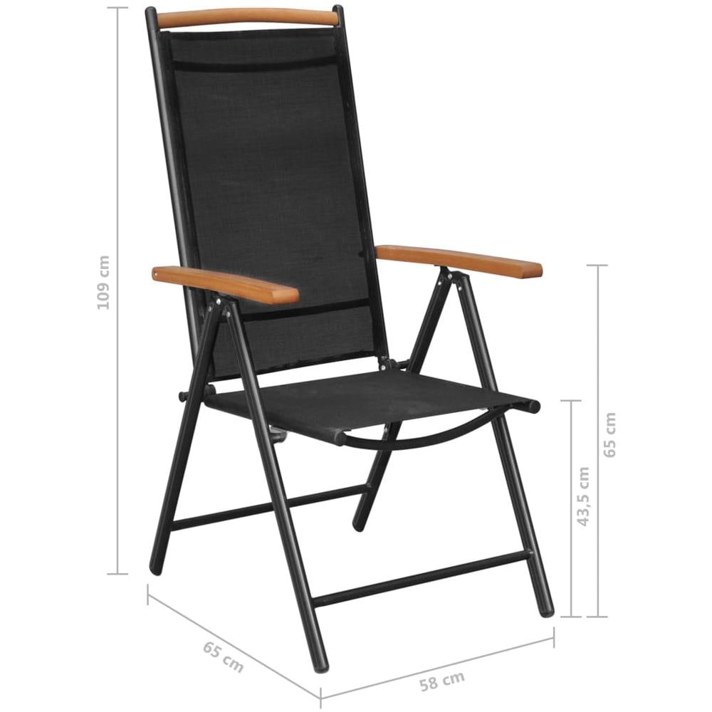 Set Mobili da Pranzo da Giardino 7 pz in Alluminio Nero - Foto 4