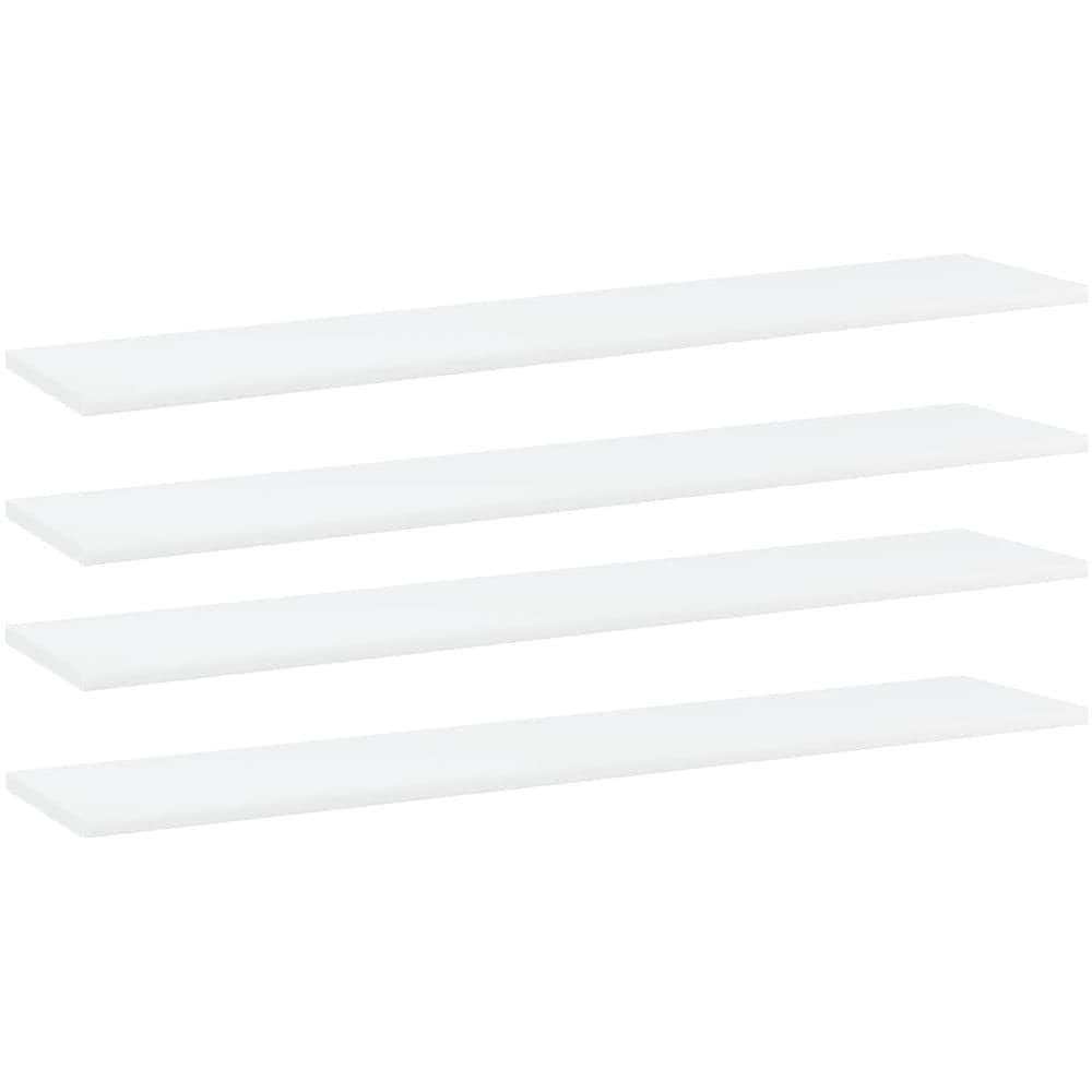 Ripiani per Libreria 4pz Bianchi 100x20x1,5cm Legno Multistrato - Foto 1