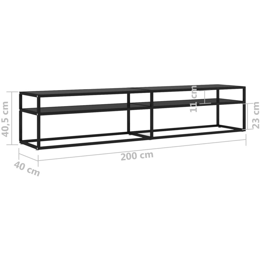 Mobile Porta TV Nero 200x40x40,5 cm in Vetro Temperato - Foto 2