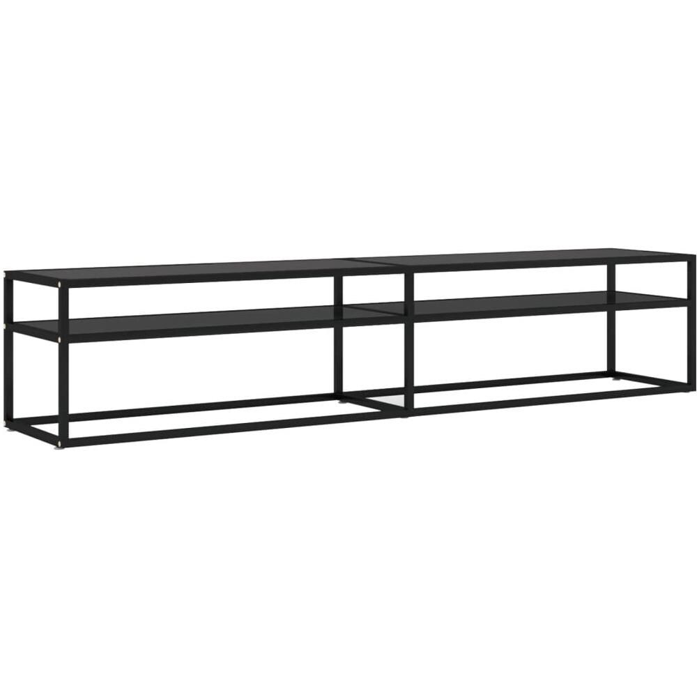 Mobile Porta TV Nero 200x40x40,5 cm in Vetro Temperato - Foto 1