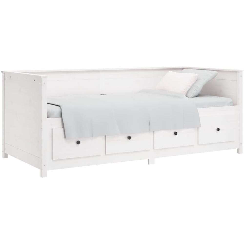 Dormeuse Bianca 90x190 Cm In Legno Massello Di Pino - Foto 2