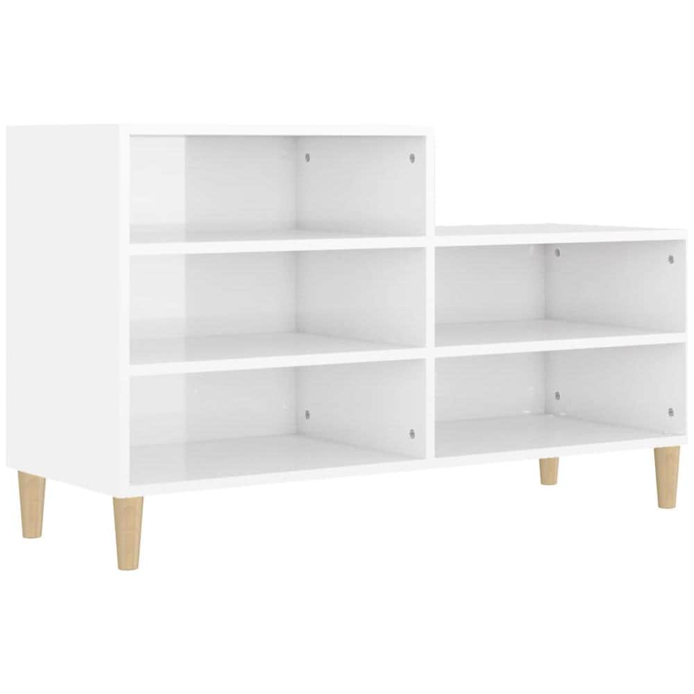 Scarpiera Bianco Lucido 102x36x60 Cm In Legno Multistrato - Foto 2