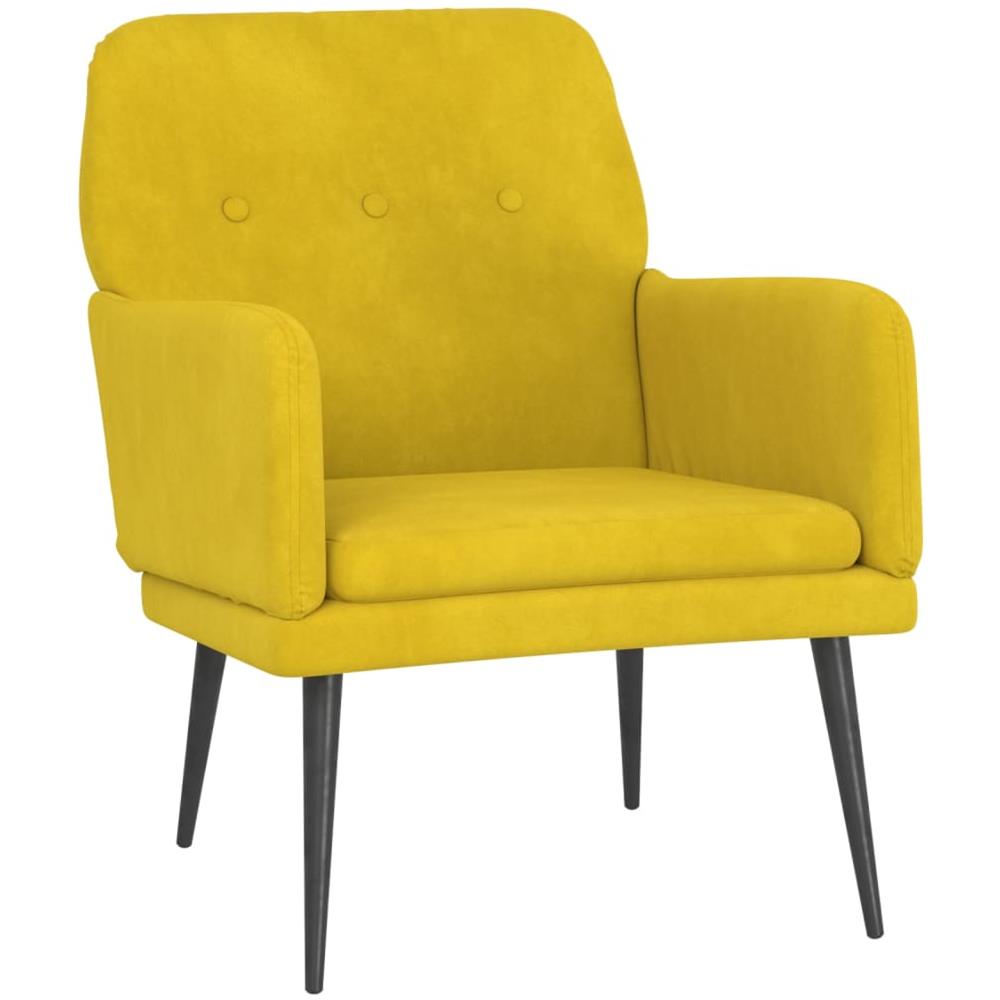 Poltrona Gialla 62x79x79 Cm Velluto - Foto 2