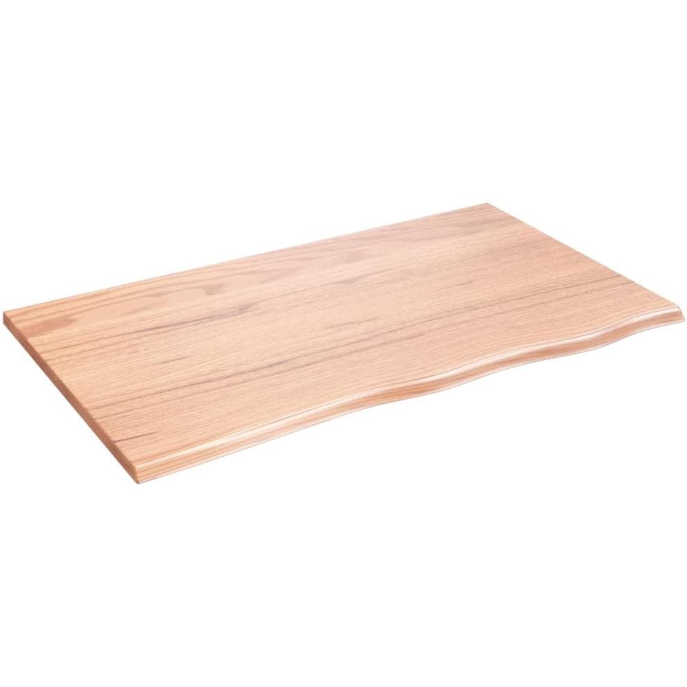 Piano Tavolo Marrone Chiaro 100x60x2cm Rovere Massello Trattato - Foto 2