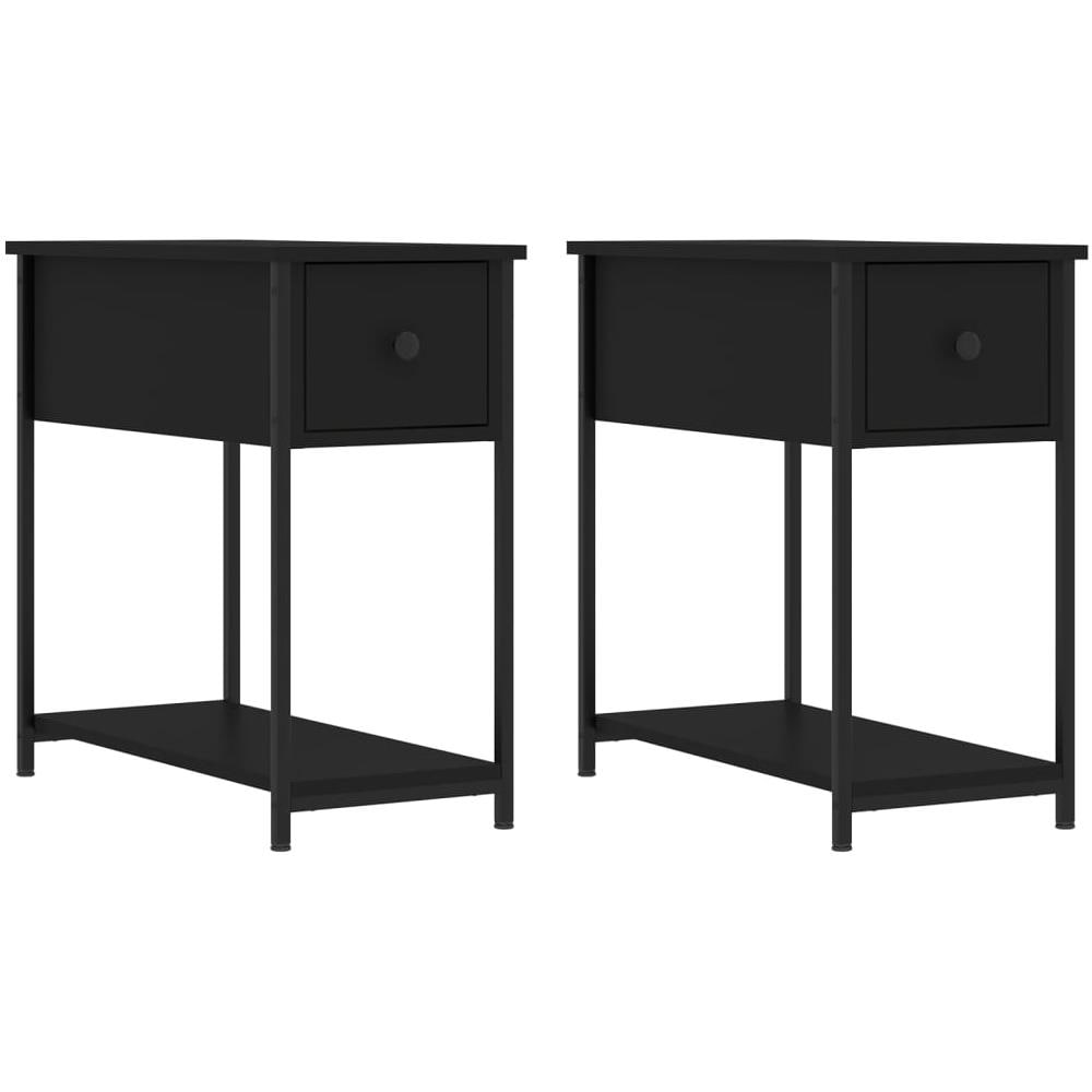 Comodini 2 Pz Neri 30x60x60 Cm In Legno Multistrato - Foto 2