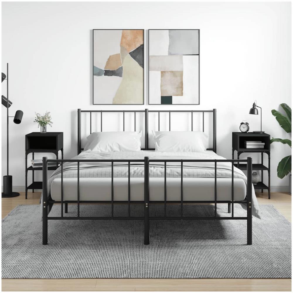 Comodini 2 Pz Neri 35x34,5x70 Cm In Legno Multistrato - Foto 1