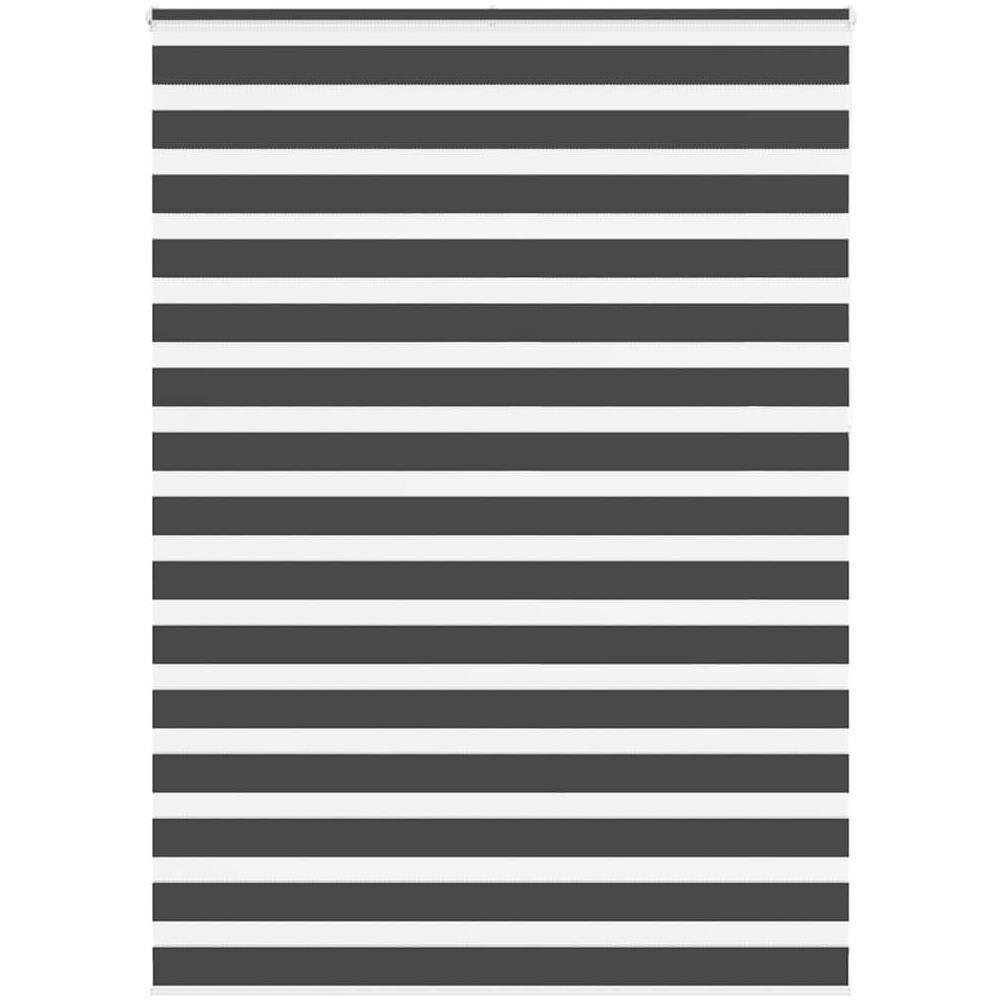 Tenda a Rullo Zebra Nero Larghezza Tessuto 155,9 cm Poliestere - Foto 1