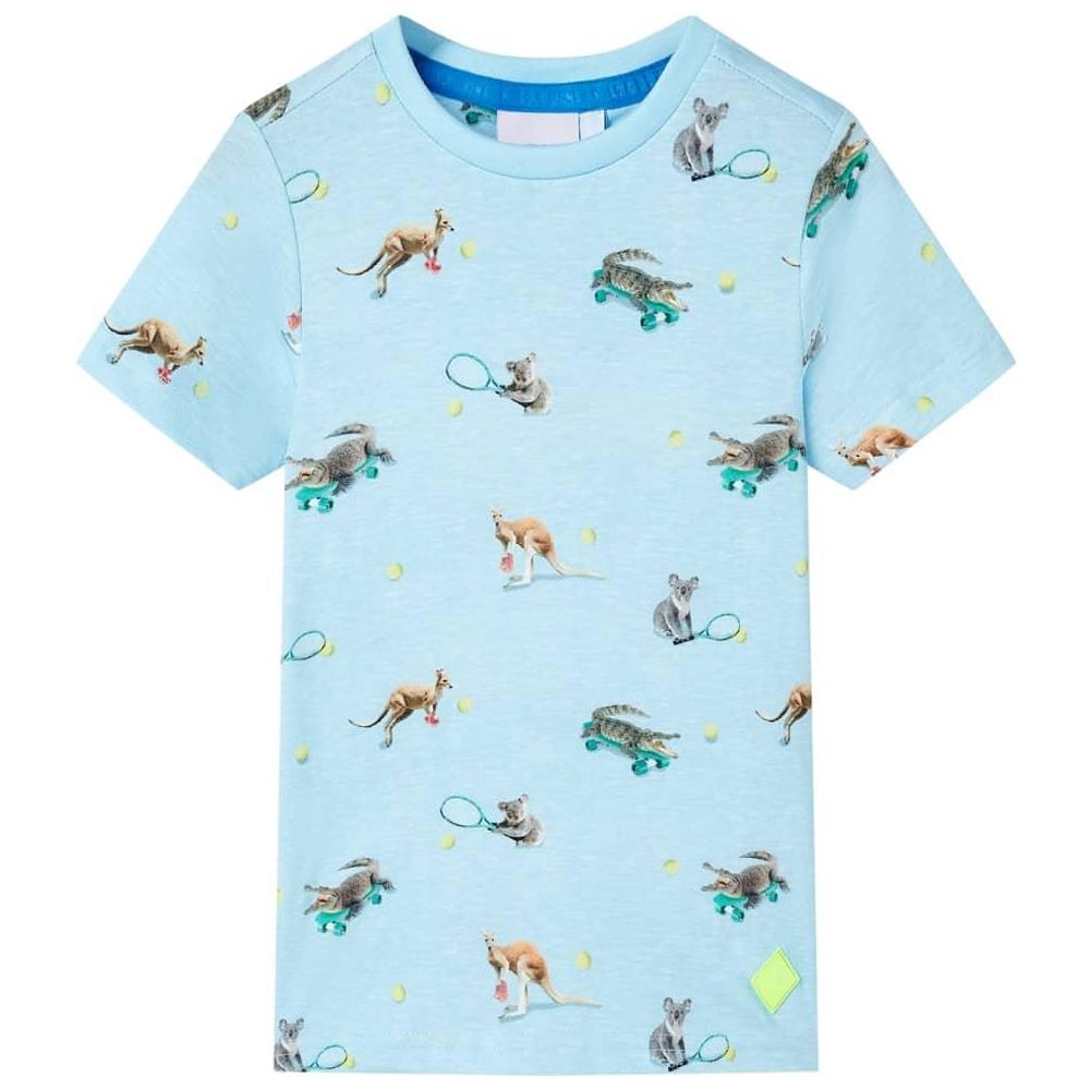 Maglietta da Bambino Azzurro Mélange 128 - Foto 1