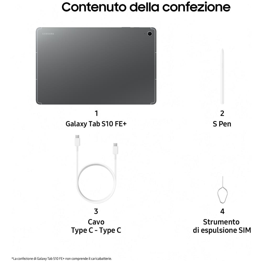 Tablet Galaxy Tab S10 FE+ Display 13,1" LCD Wi-Fi RAM 12GB 256GB S Pen Fotocamera 12 MP Android 15 IP68 - Foto 4