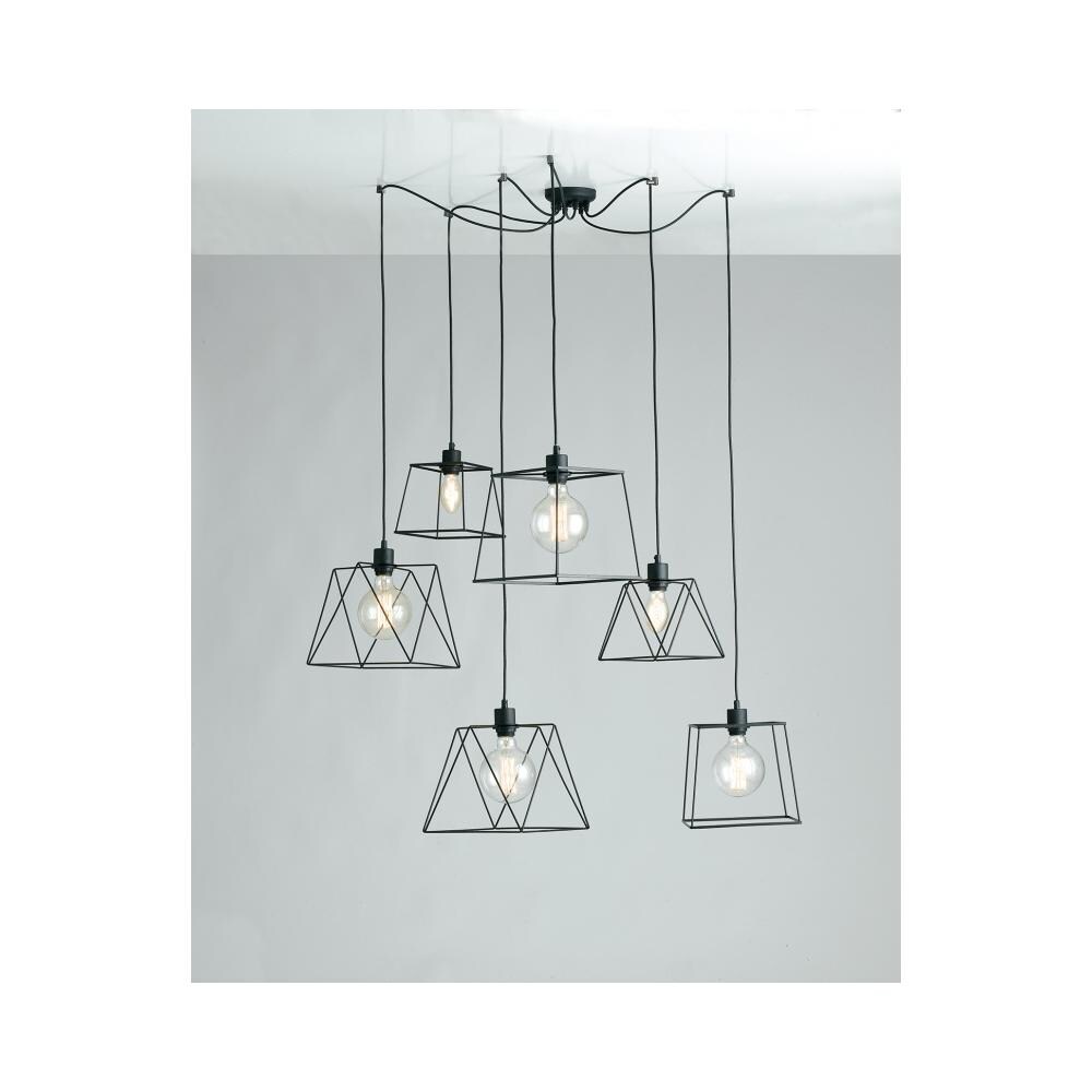 I-BROOKLYN-S6 - Lampadario con paralumi di varia forma 60 watt E27 - Foto 2