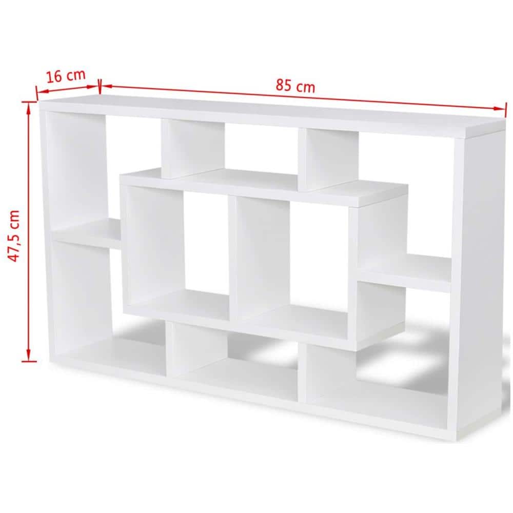 Espositore da Parete Galleggiante 8 Scomparti Bianco - Foto 12