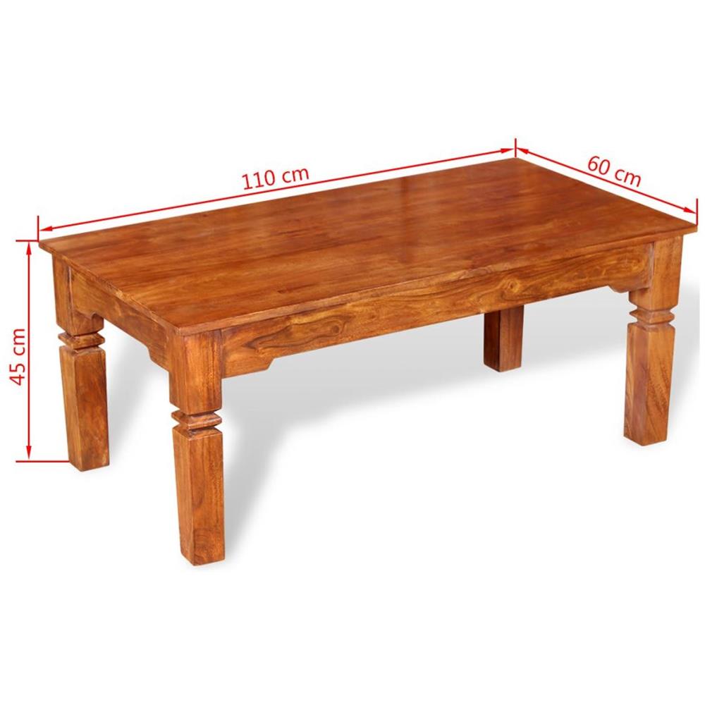 Tavolino da Salotto in Legno Massello 110x60x45 cm - Foto 16