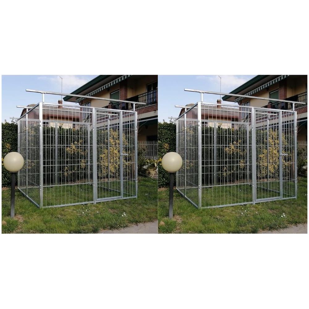 Box Per Cani Doppio In Rete Con Predisposizione Copertura Zincatura Caldo Dimensioni 200 X 200 X H 180 Cm - Foto 2