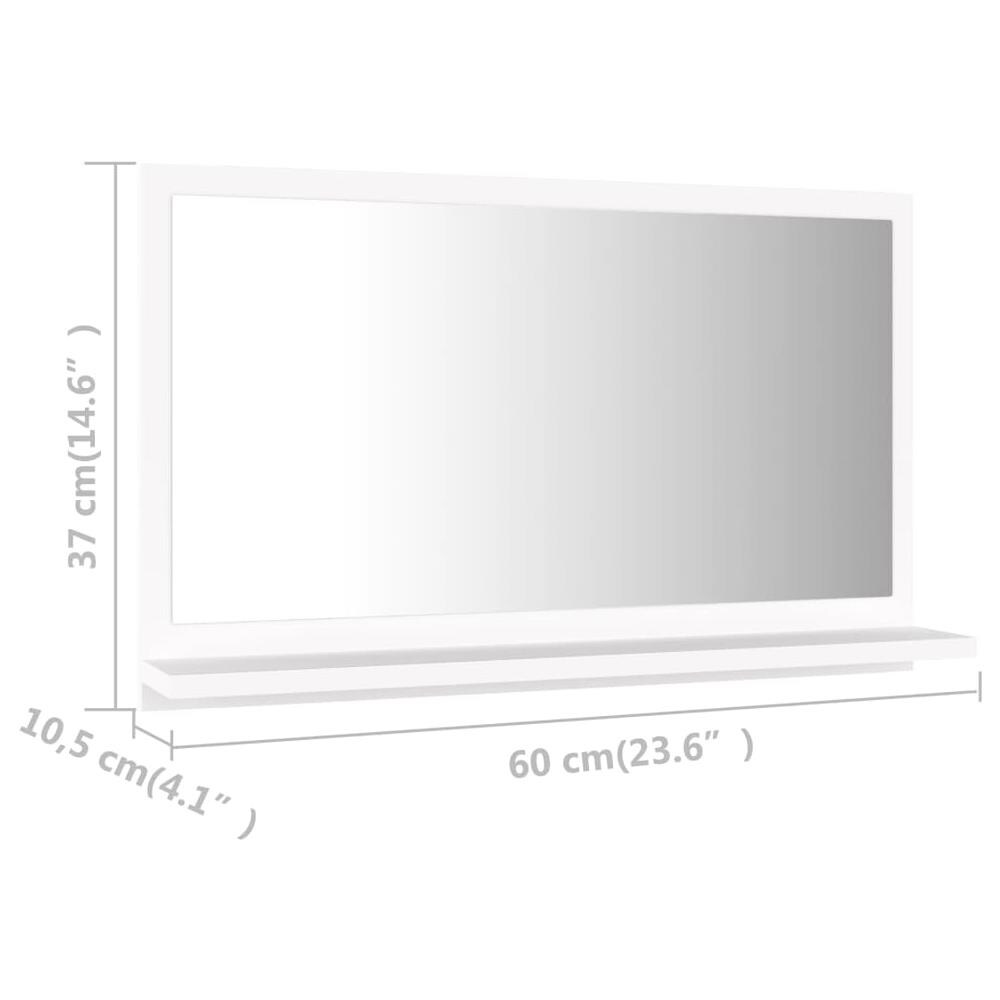 Specchio da Bagno Bianco 60x10,5x37 cm in Legno Multistrato - Foto 7