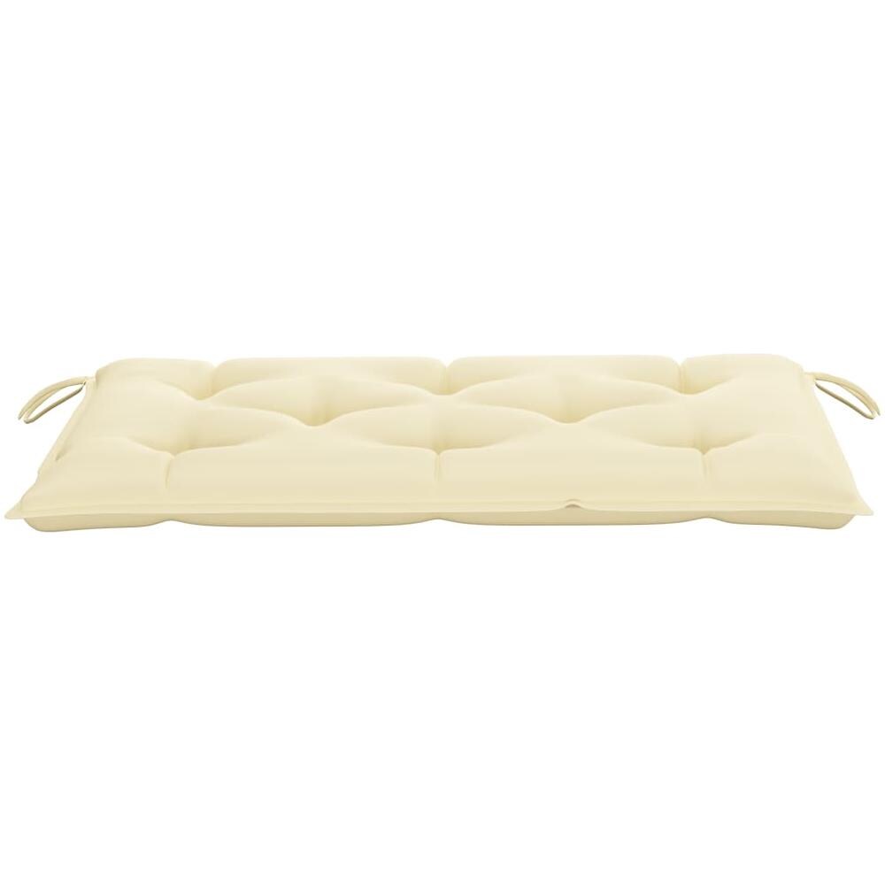 Cuscino per Panca da Giardino Bianco Crema 100x50x7 cm Tessuto - Foto 2