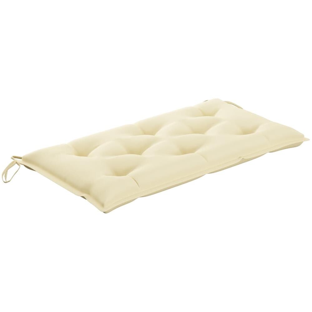 Cuscino per Panca da Giardino Bianco Crema 100x50x7 cm Tessuto - Foto 3