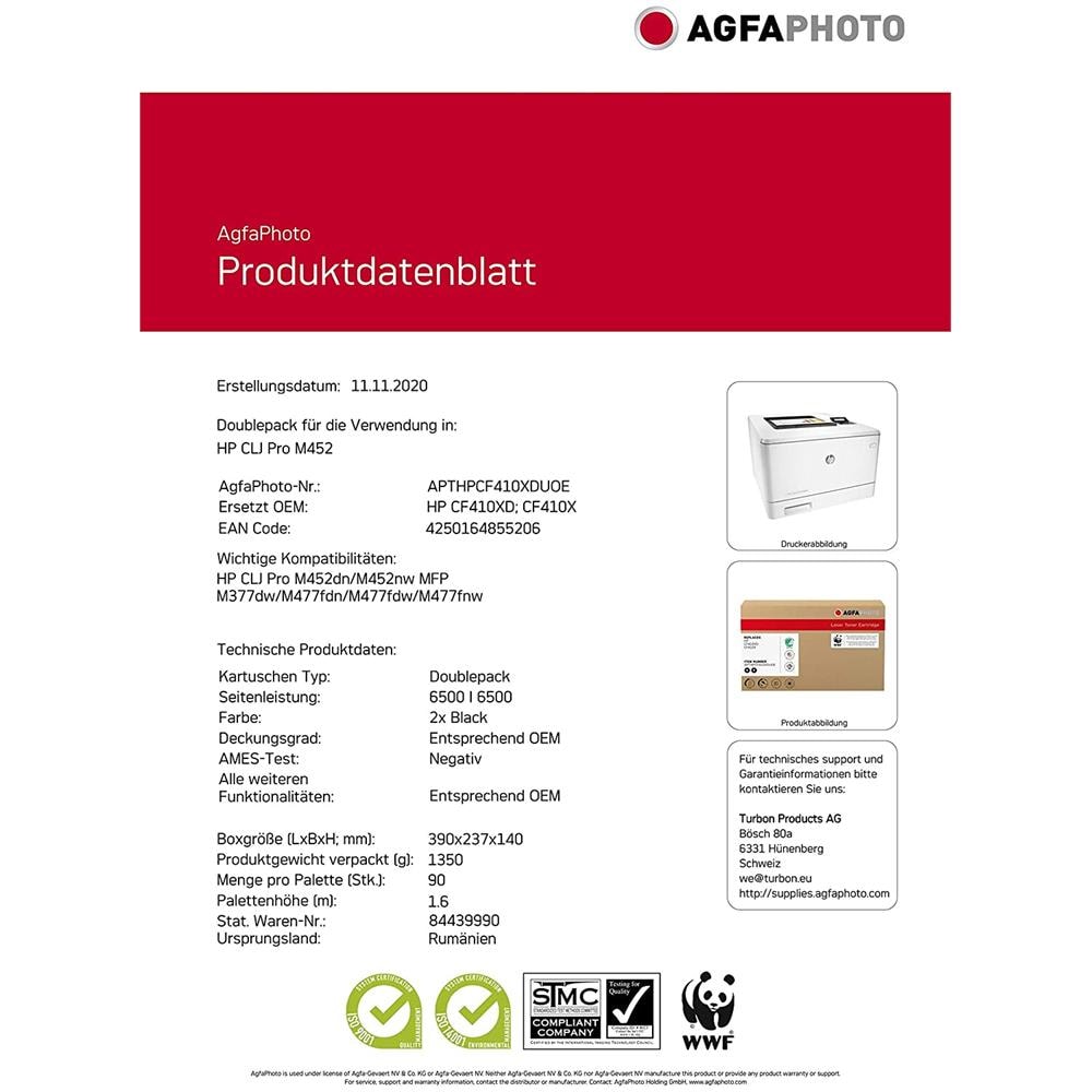 Apthpcf410xduoe Toner 2 X 6500 Pagine Cartone Nero - Foto 3