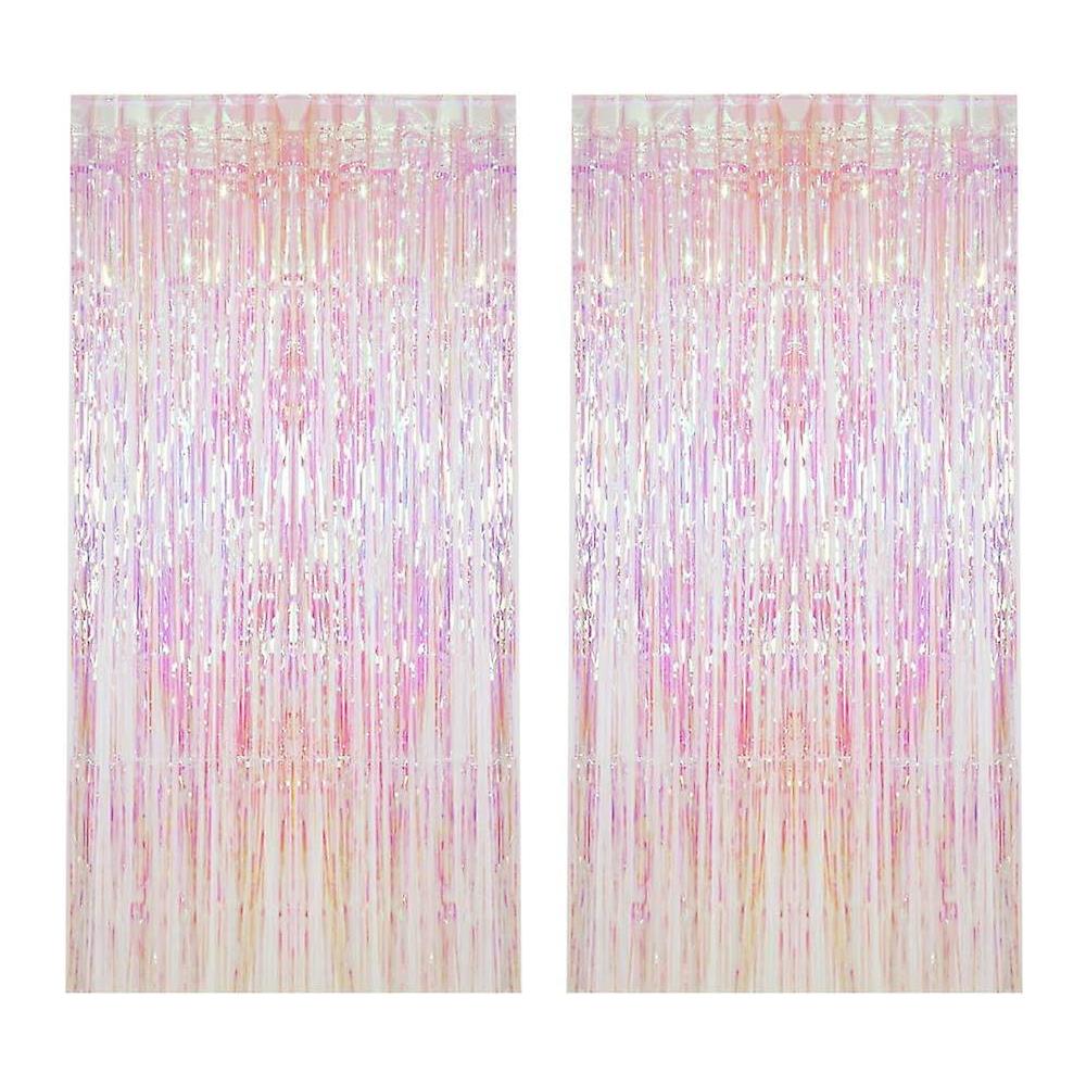 2 tende quadrate con frange in lamina di oro rosa per feste