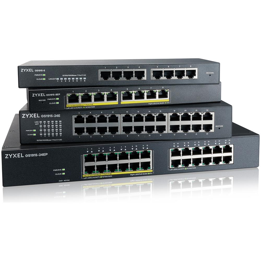 Switch GS1915-24EP Gestito con 24 Porte LAN L2 Fattore di Forma 1U Colore Nero  - Foto 3