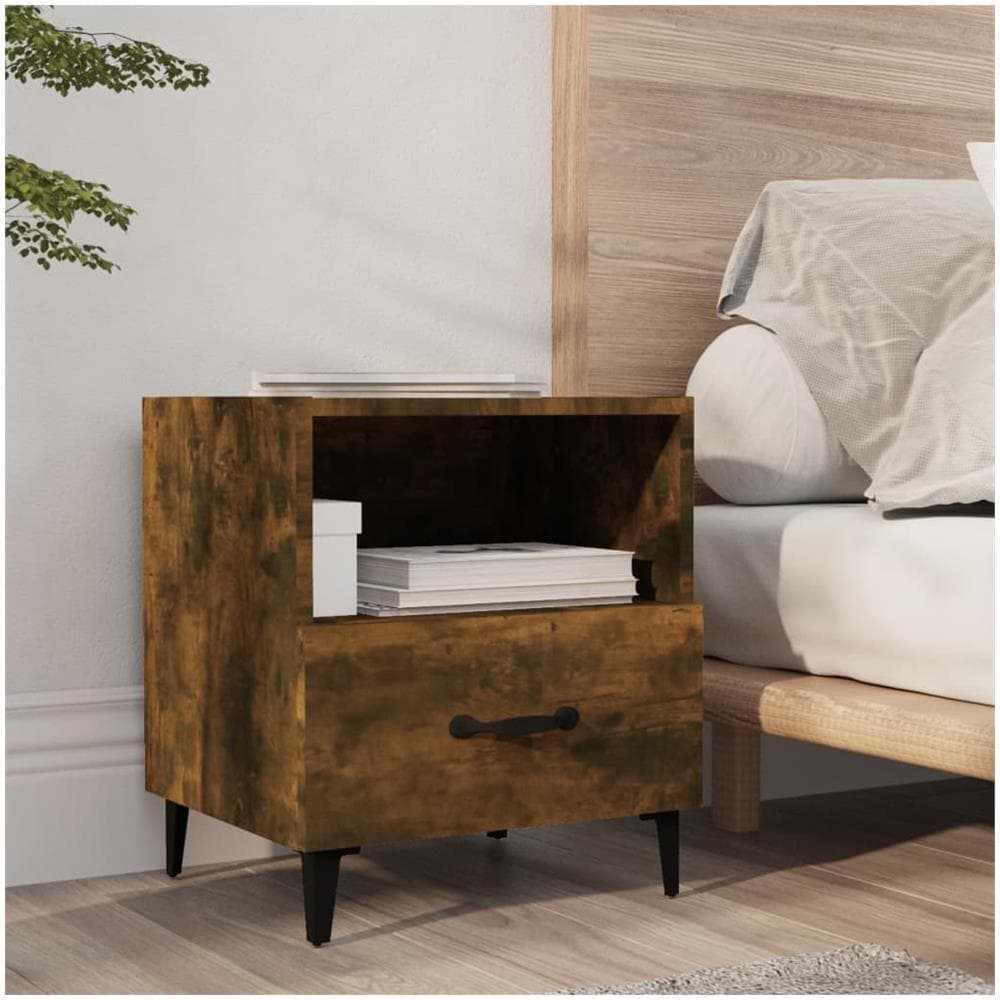 Comodini 2 Pz Rovere Fumo In Legno Multistrato - Foto 7