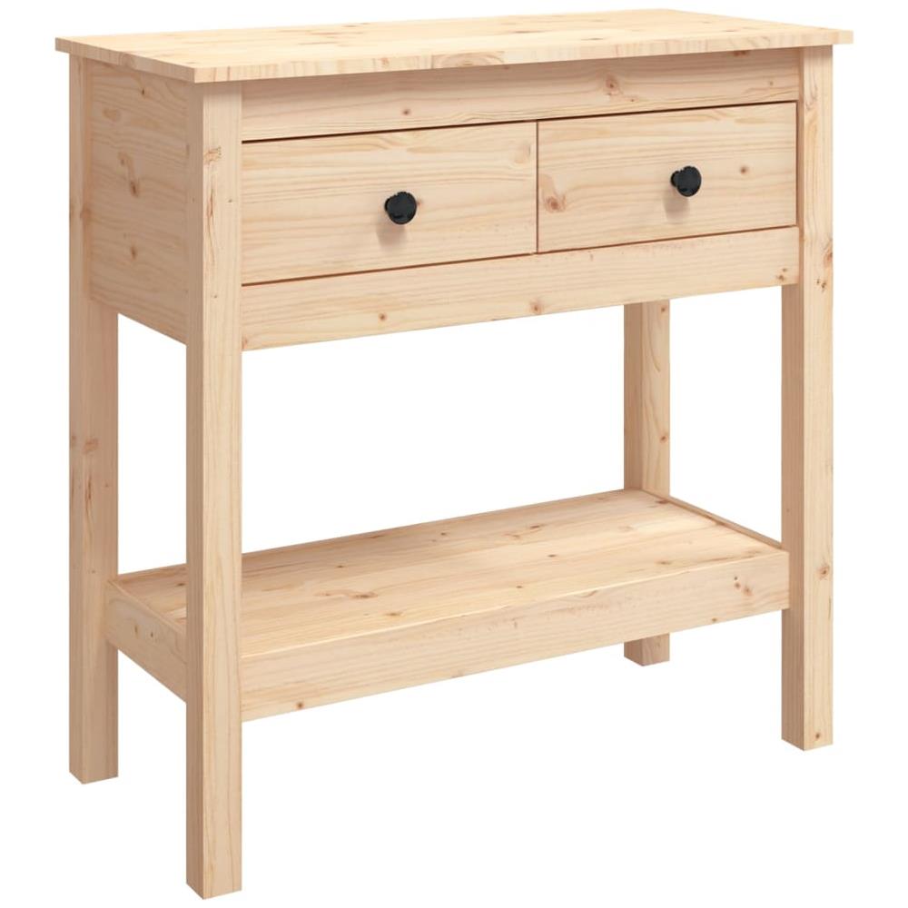 Tavolo Consolle 75x35x75 Cm In Legno Massello Di Pino - Foto 2