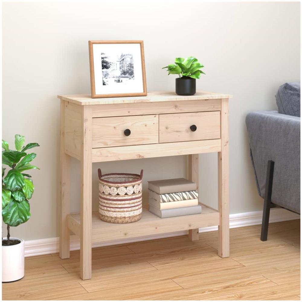 Tavolo Consolle 75x35x75 Cm In Legno Massello Di Pino - Foto 1