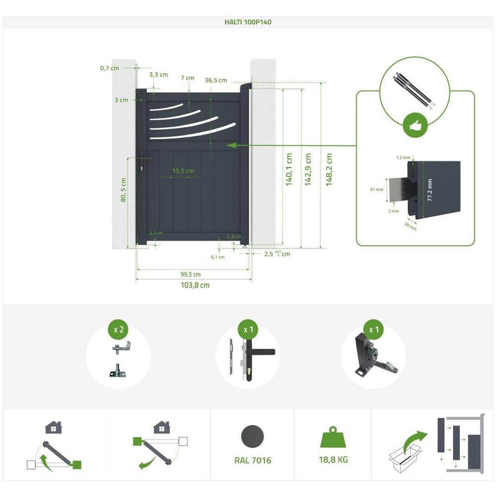 Cancello Pedonale In Alluminio 1m Halti 100p140 - Foto 7