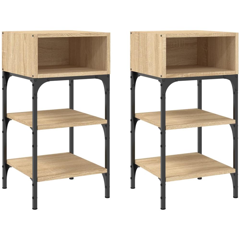 Comodini 2 Pz Rovere Sonoma 35x34,5x70 Cm In Legno Multistrato - Foto 2
